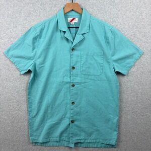 Best Made Co Shirt Mens Small Blue Cotton Linen Camp Collar Button Up Slim Fit